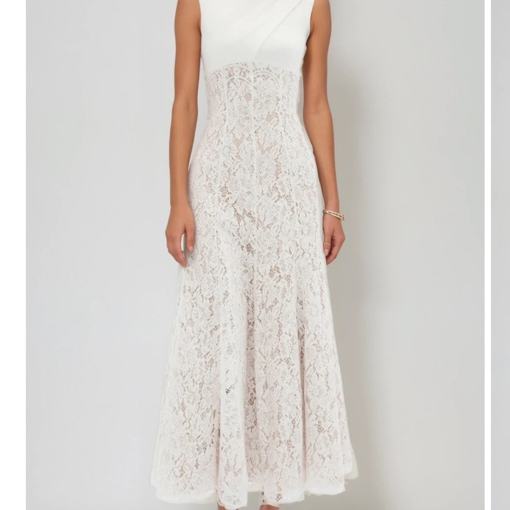 Elegant White Lace Maxi Dress